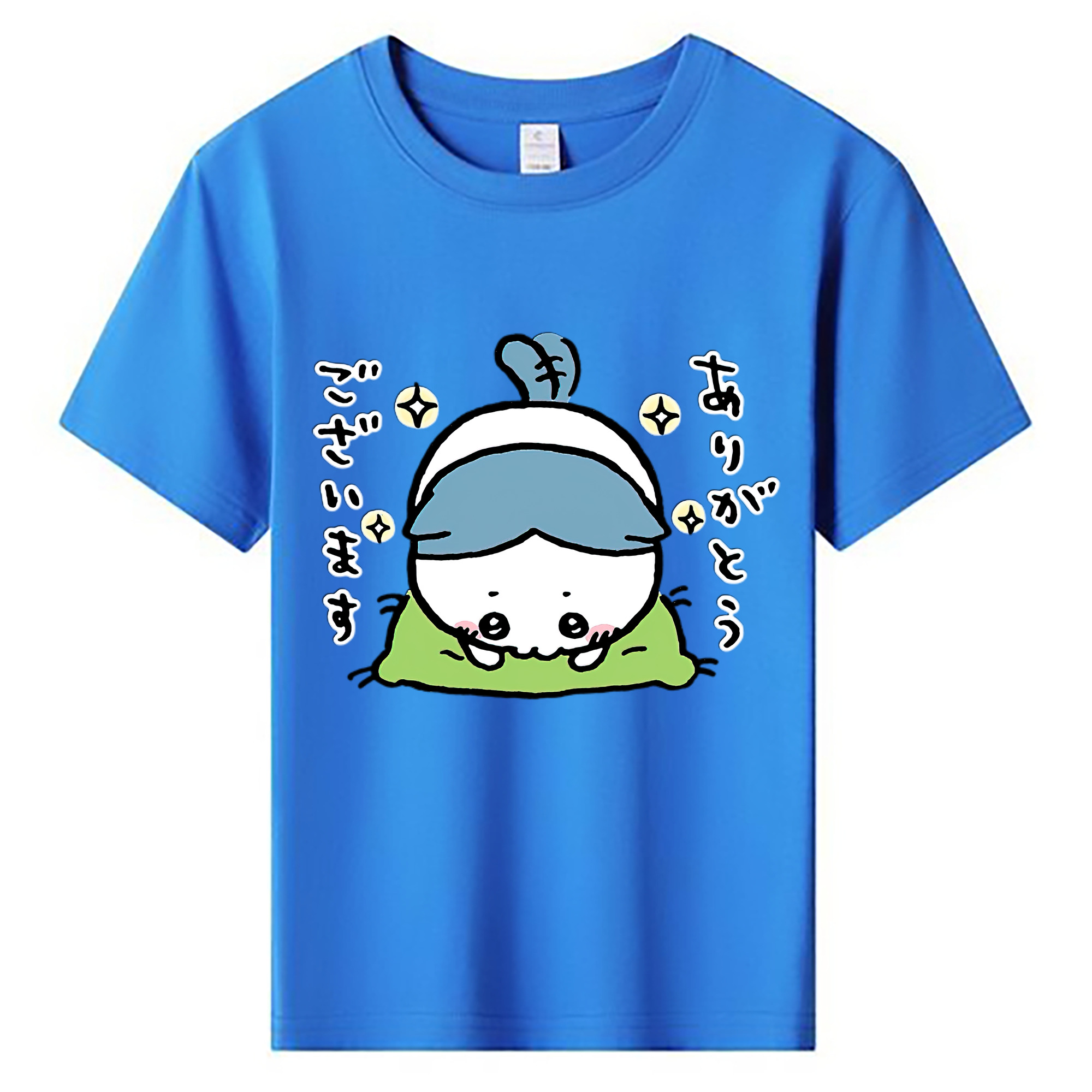（画像用） ちいかわ ハチワレ Chii-kawa hachiware 綿100％キッズTシャツ（フロントプリント）